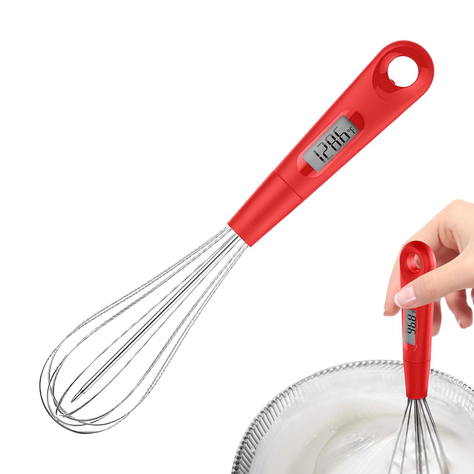 Frusta Manuale Per Sbattere Uova Termometro Manuale Per Cucina | Sbattitore Per Uova E Da Cucina per Cottura, Dolci, Torte, Caramelle, Salse e Preparazione