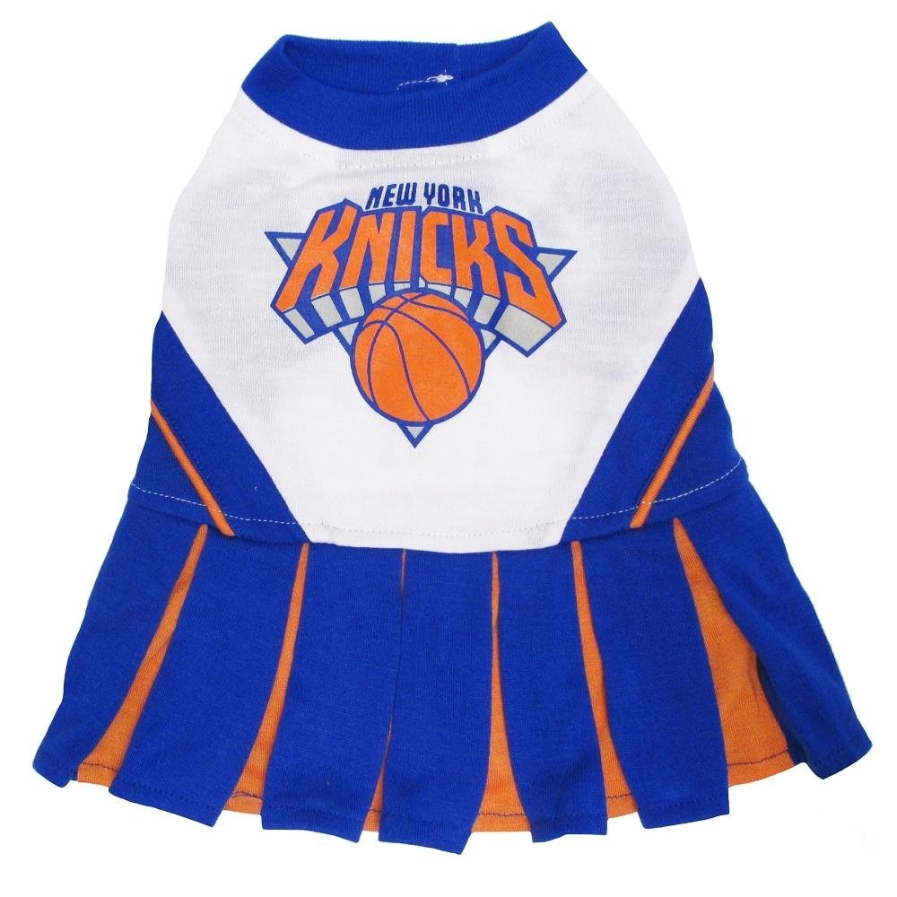 Pets First NBA New York Knicks Dog Cheerleader Dress, Small, Multicolor
