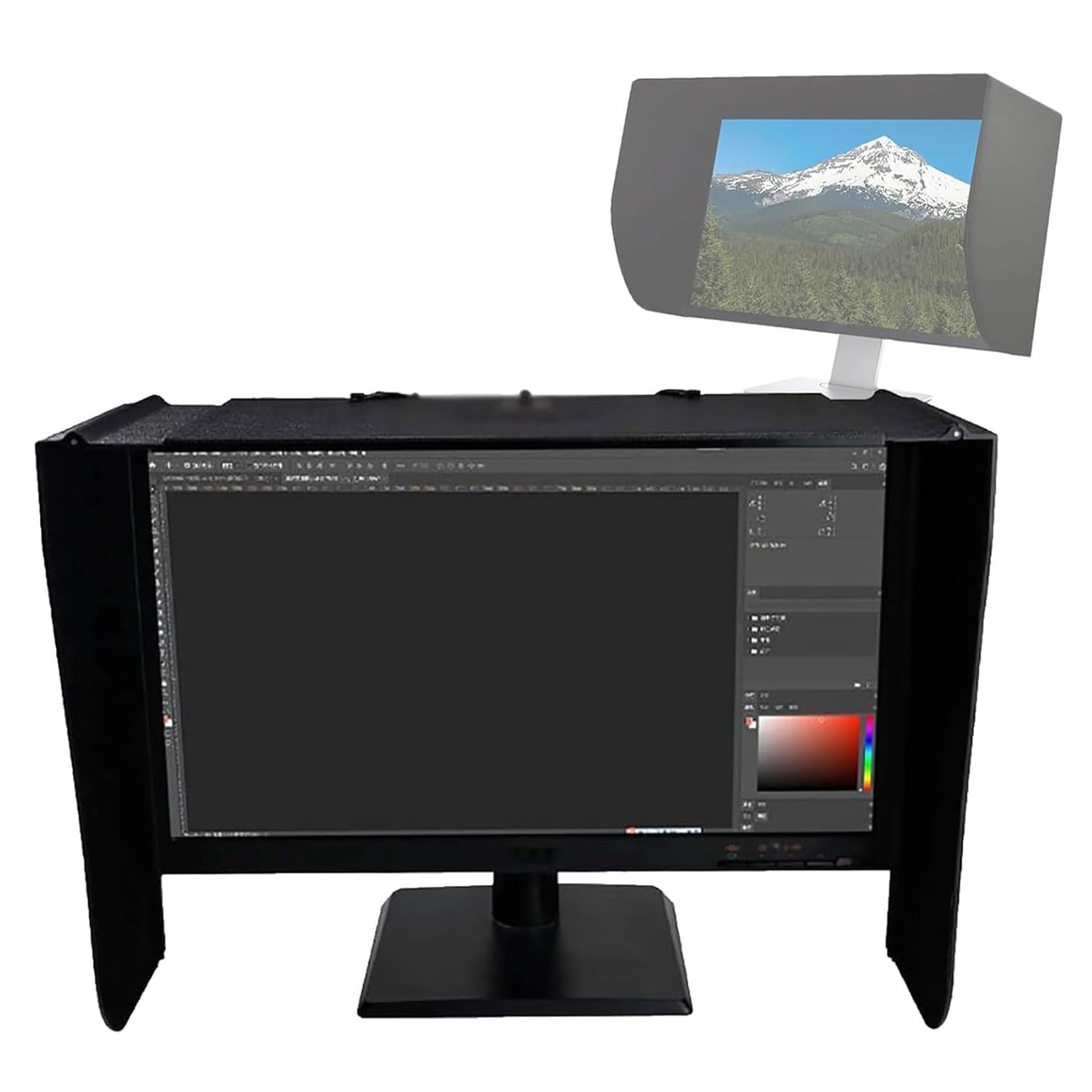 Cubierta para Monitor, Visera antirreflectante Ajustable de 41-71 cm para Monitor de Ordenador, Plegable y Reflectante, protección de la privacidad para la Oficina y los Videojuegos
