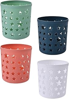 COHEALI 4Pcs 4Pcs Hollowed Pen Holders Multi-functional Desktop Storage Containers Decorative Stationery Organizers for Office Home with Green, Sky, Tangerine, and White Colors