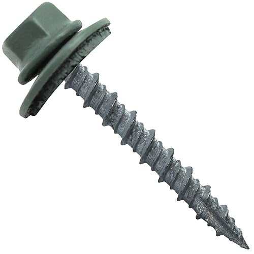 Miniatura 33 de Tornillos para techos de metal: (250) Tornillos de techo de chapa de metal galvanizado de 10 x 1-1/2 pulgadas. Tornillos de revestimiento de metal a