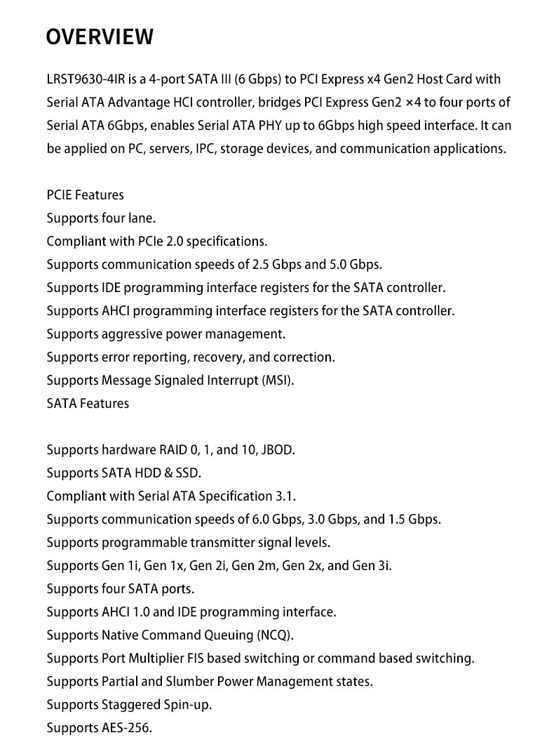 Karta RAID SATA PCIe x4, 4 porty 6 Gb/s, Marvell 88SE9230, obsługa RAID 0/1, SFF-8087
