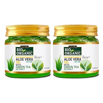 INDUS VALLEY 100% Natural, Pure Aloe Vera Gel for Skin and Hair - 175ml*2=350ml Set of 2