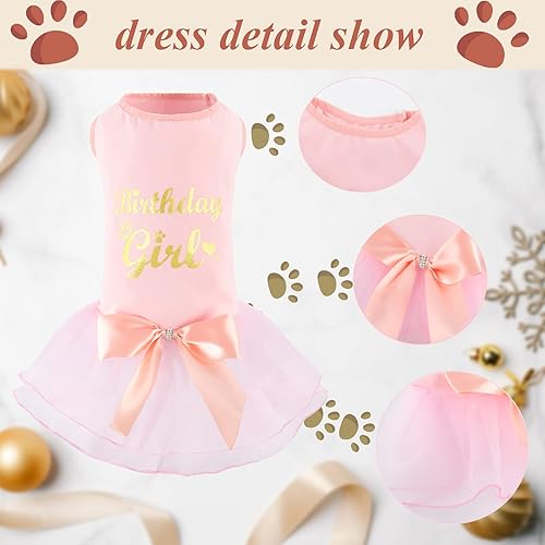 Miniatura 3 de Vestido de encaje dorado con purpurina para perros, falda tutú de princesa para perros pequeños y medianos, mascotas, cumpleaños, boda, fiesta de