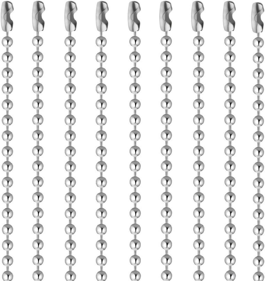 Pistha 20-Pack Stainless Steel Ball Chain Necklaces 30 Inches - Rust-Proof Bead Chains for Dog Tags & Pendants