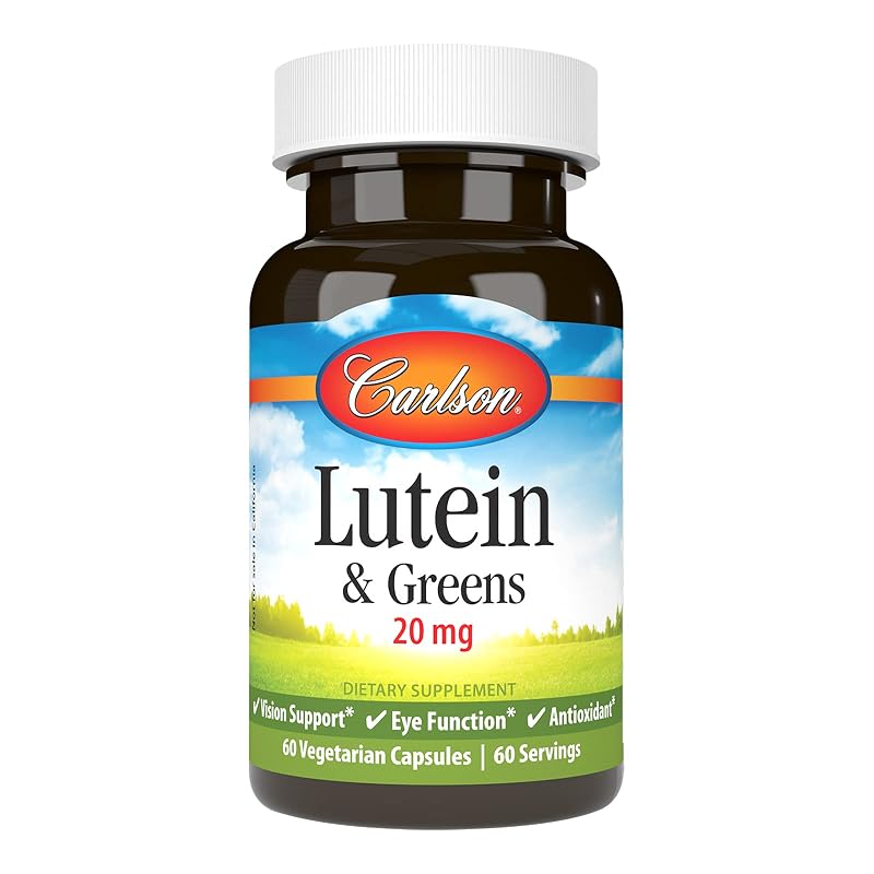 Carlson Suplemento de Luteína e Vegetais, 20 mg, 60 cápsulas vegetarianas