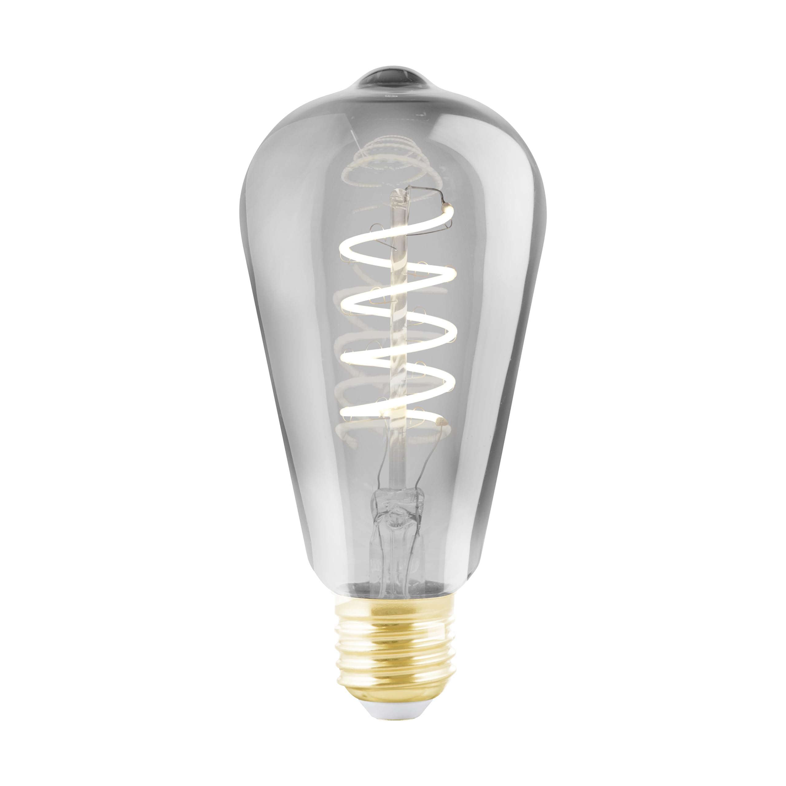 Eglo connect.z Smart Home E27 LED filament light bulb, ST64, ZigBee, app and voice control Alexa, dimmable, warm white, 4 watt, vintage lightbulb smoked glass