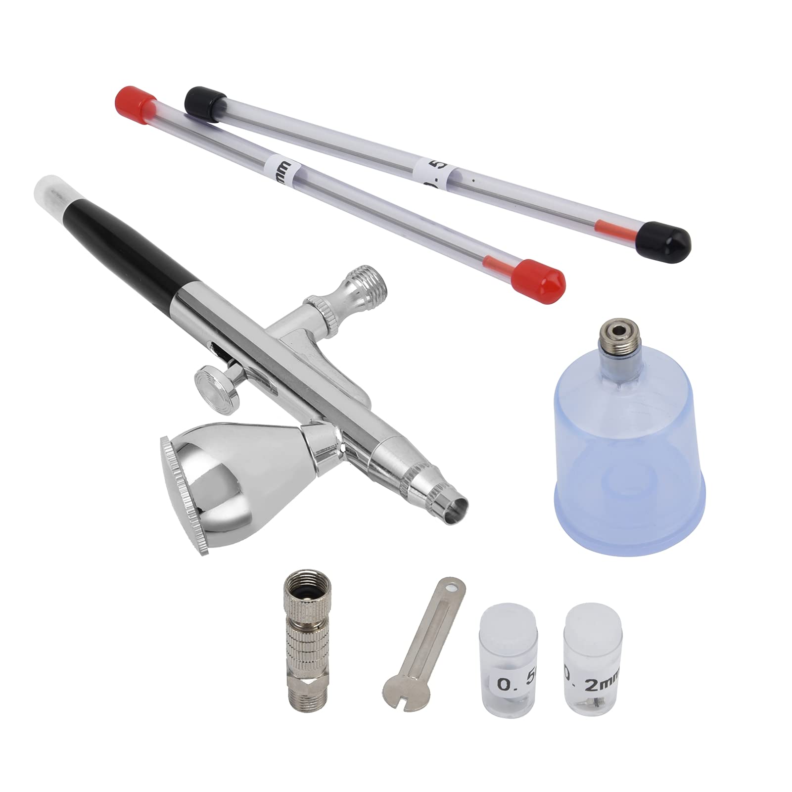 Airbrush Set mit Spray Pot Sprühdüsen Nadel für DIY Airbrush Lackierzubehör G1/8