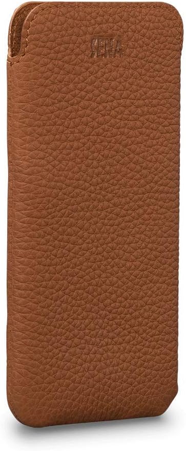 SENA UltraSlim Classic, Leather Sleeve Case Compatible with (Tan, iPhone 12 Pro Max)