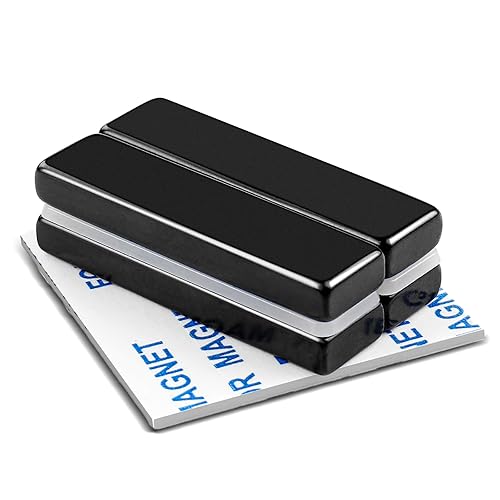 DIYMAG Paquete de 4 imanes de neodimio fuertes, imanes de neodimio negros potentes de tierras raras, imanes de neodimio de metal resistente con