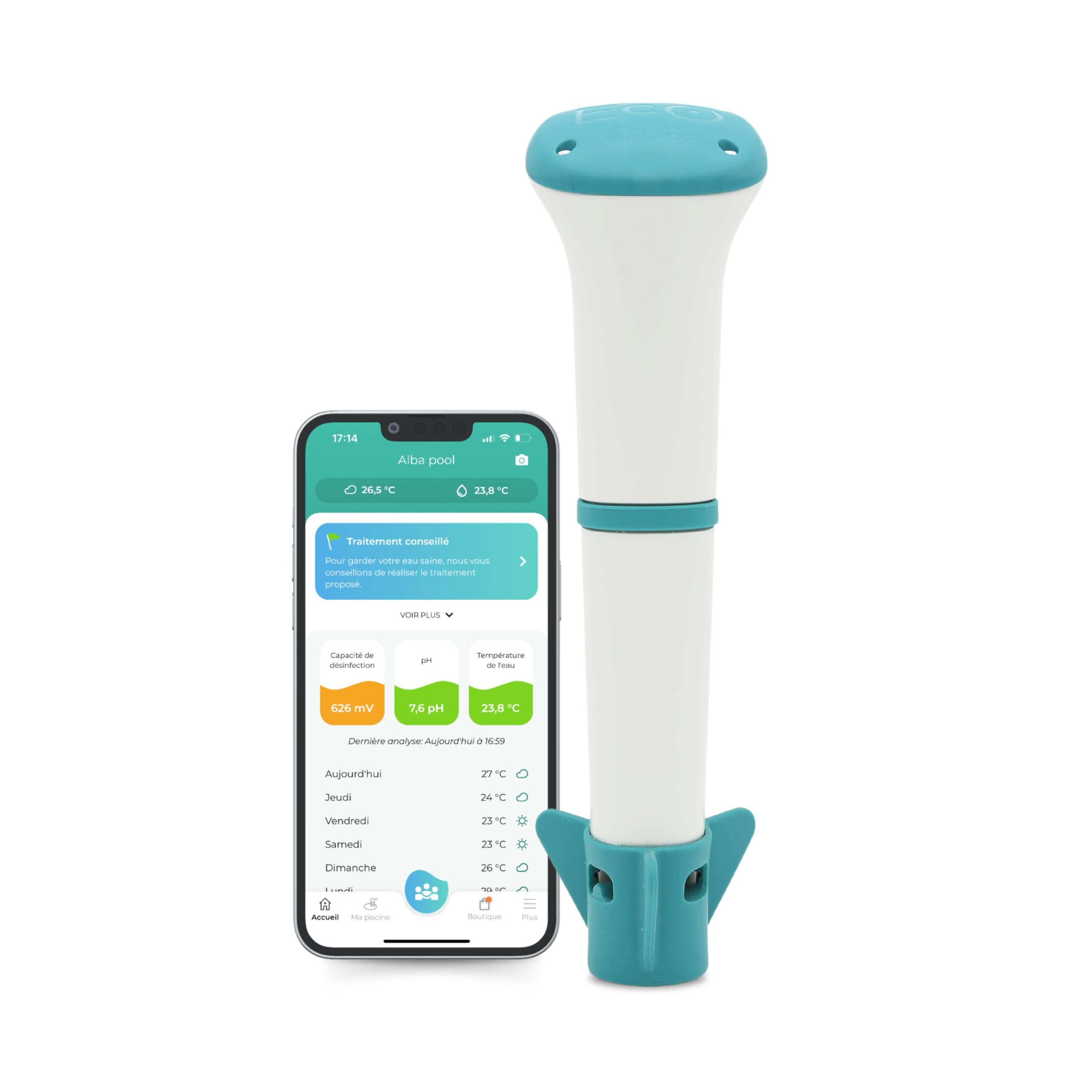 EcO Start - Analyseur De Traitement De L’Eau pour Piscine Et Spa (EcO Start Only)