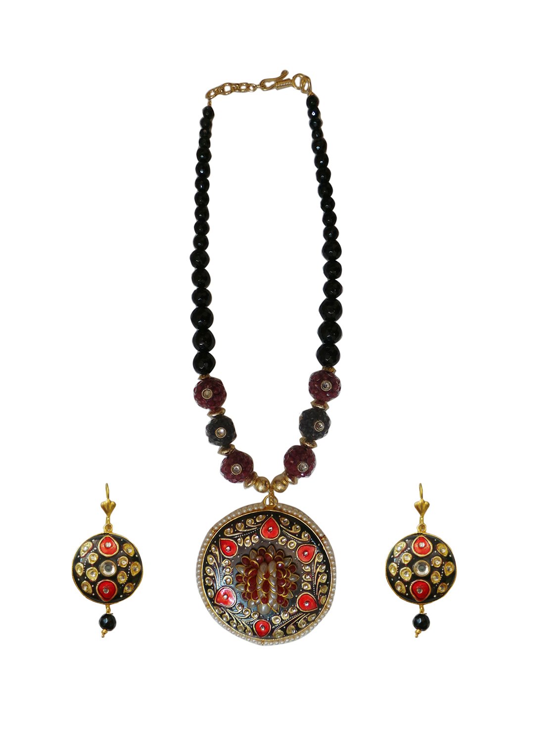 Black Grandiose Tanjore Regal Set