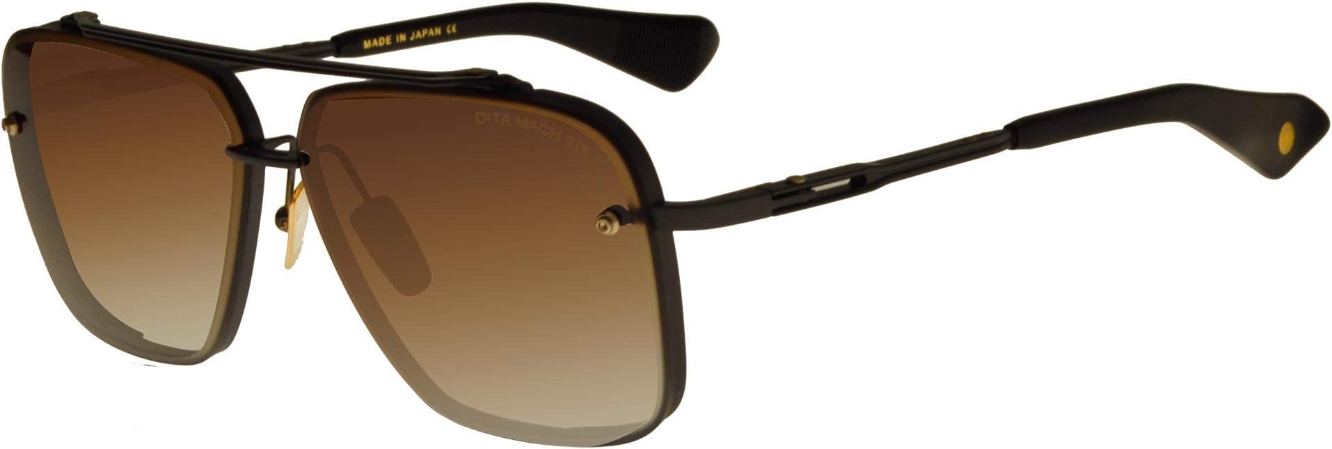 MACH-SIX MATTE BLACK/BROWN SHADED 62/12/130 men Sunglasses