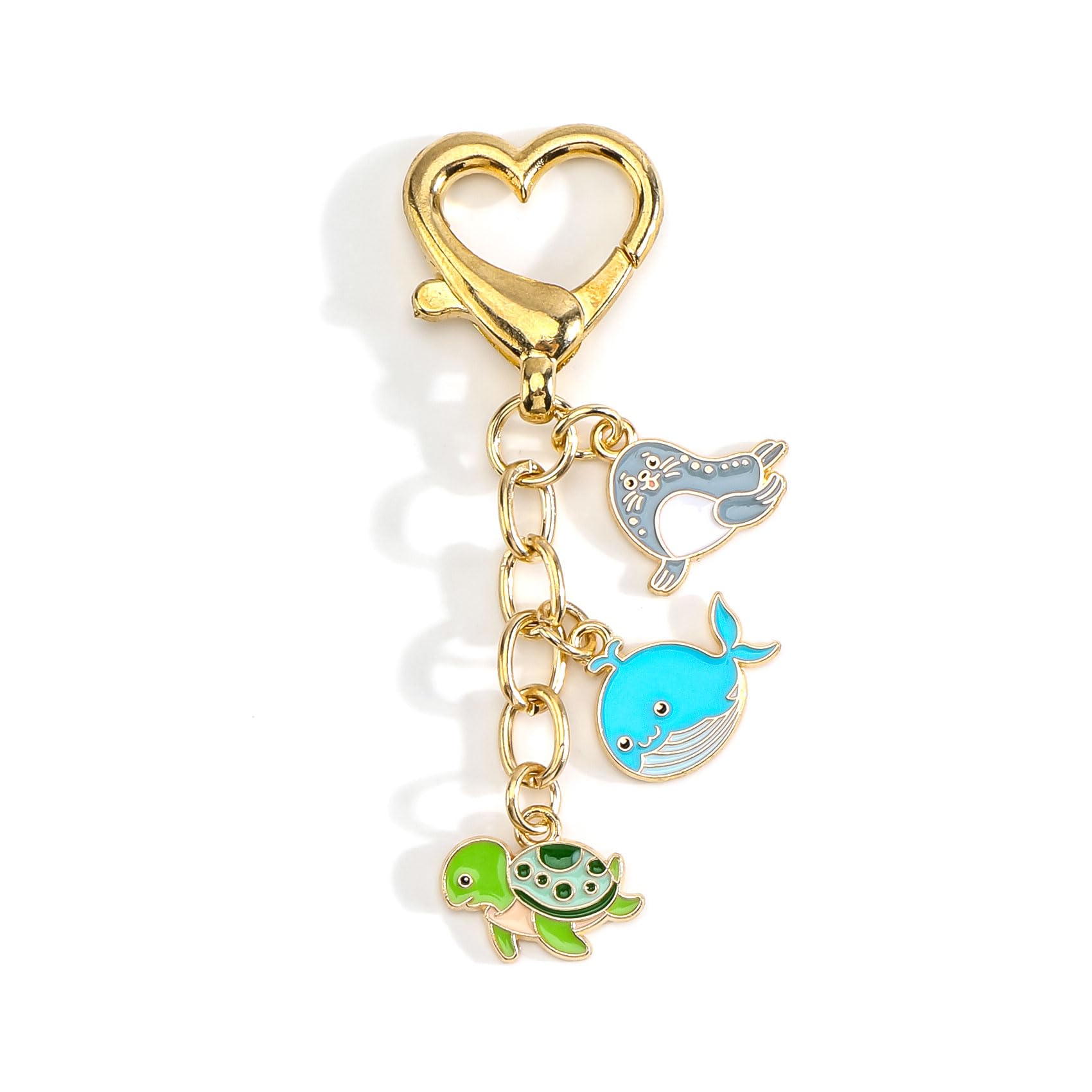 Tranbath Schildkröte Schlüsselanhänger Für Frauen Mit Delfin Und Seehund Anhänger, Glücksbringer Und Geschenkideen Wie Taschen Anhänger, Freundschaft Für Geburtstag Und Kleinere Geschenke