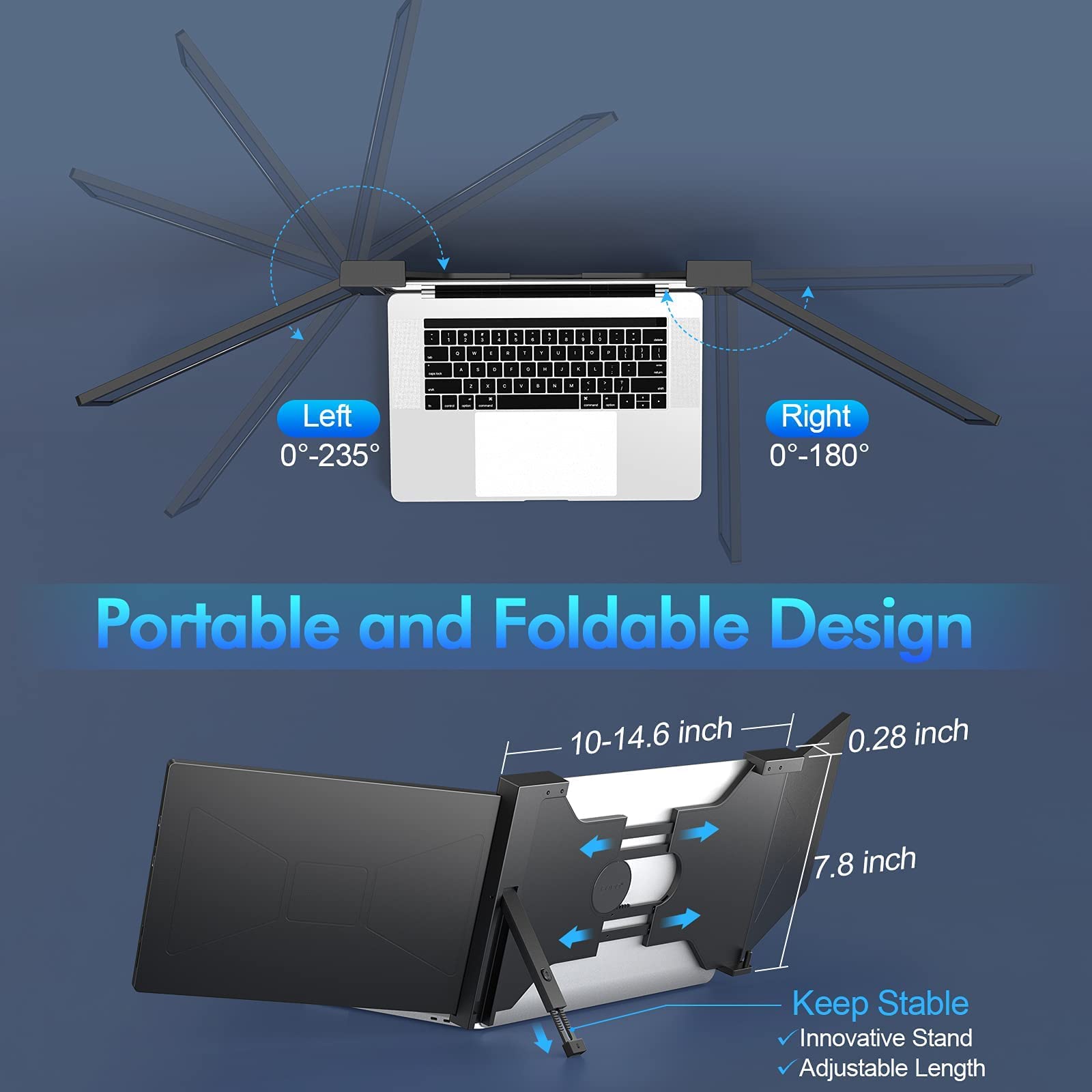 Buy 12" Triple Laptop Screen Extender FOPO Triple Portable Monitor