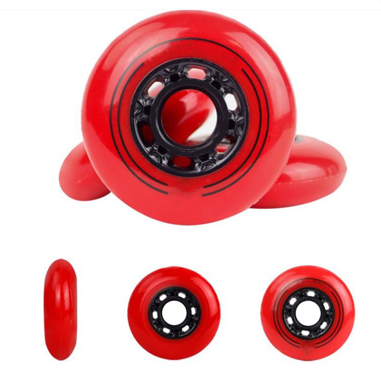 Genérico Ruedas de Repuesto para Patines en Línea Exterior Interior Paquete de 8 72 mm 76 mm 80 mm Sin Rodamientos Dureza 86/88A