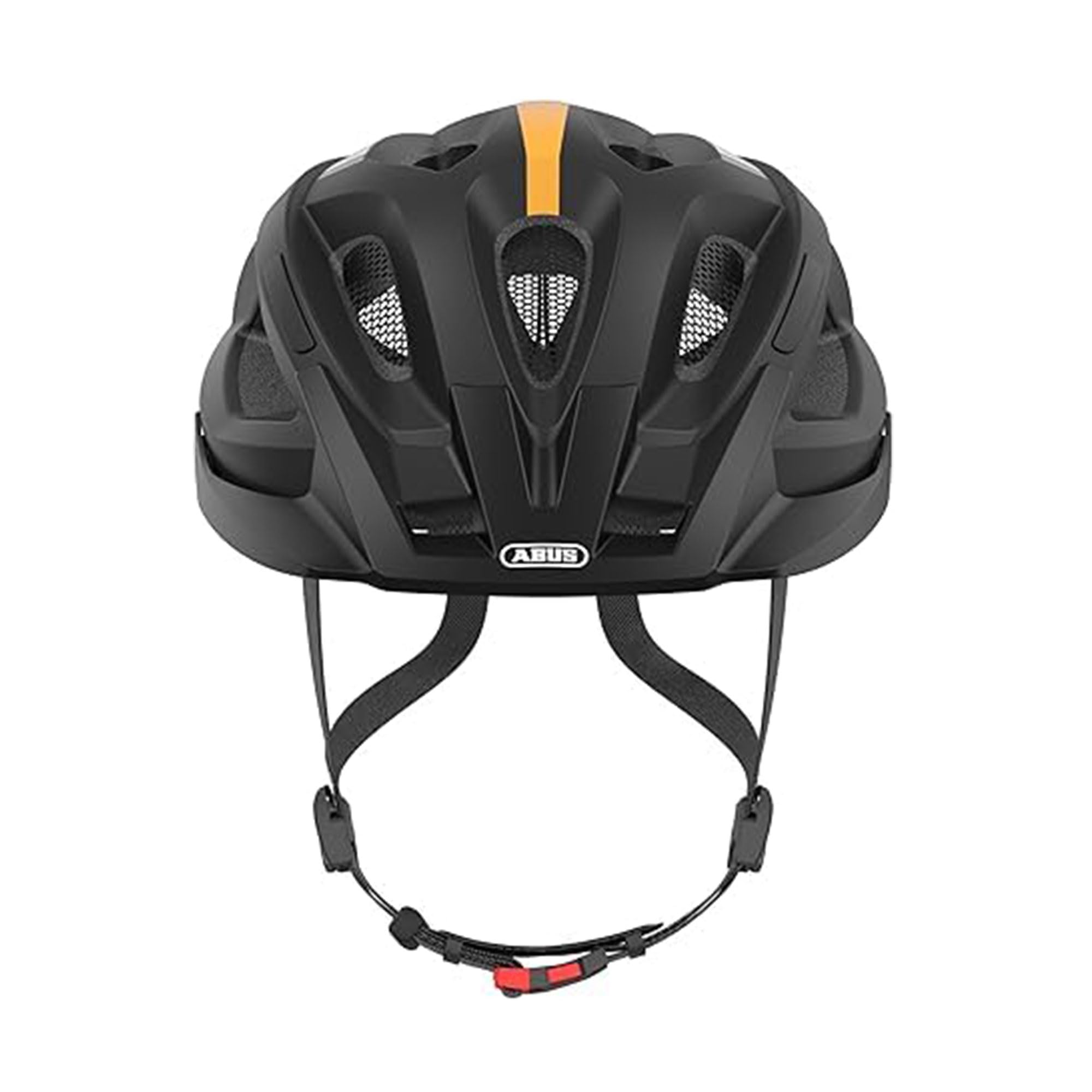 ABUS Casco da Bici Aduro 2.0 con Luce, Nero / Arancione, Taglia L