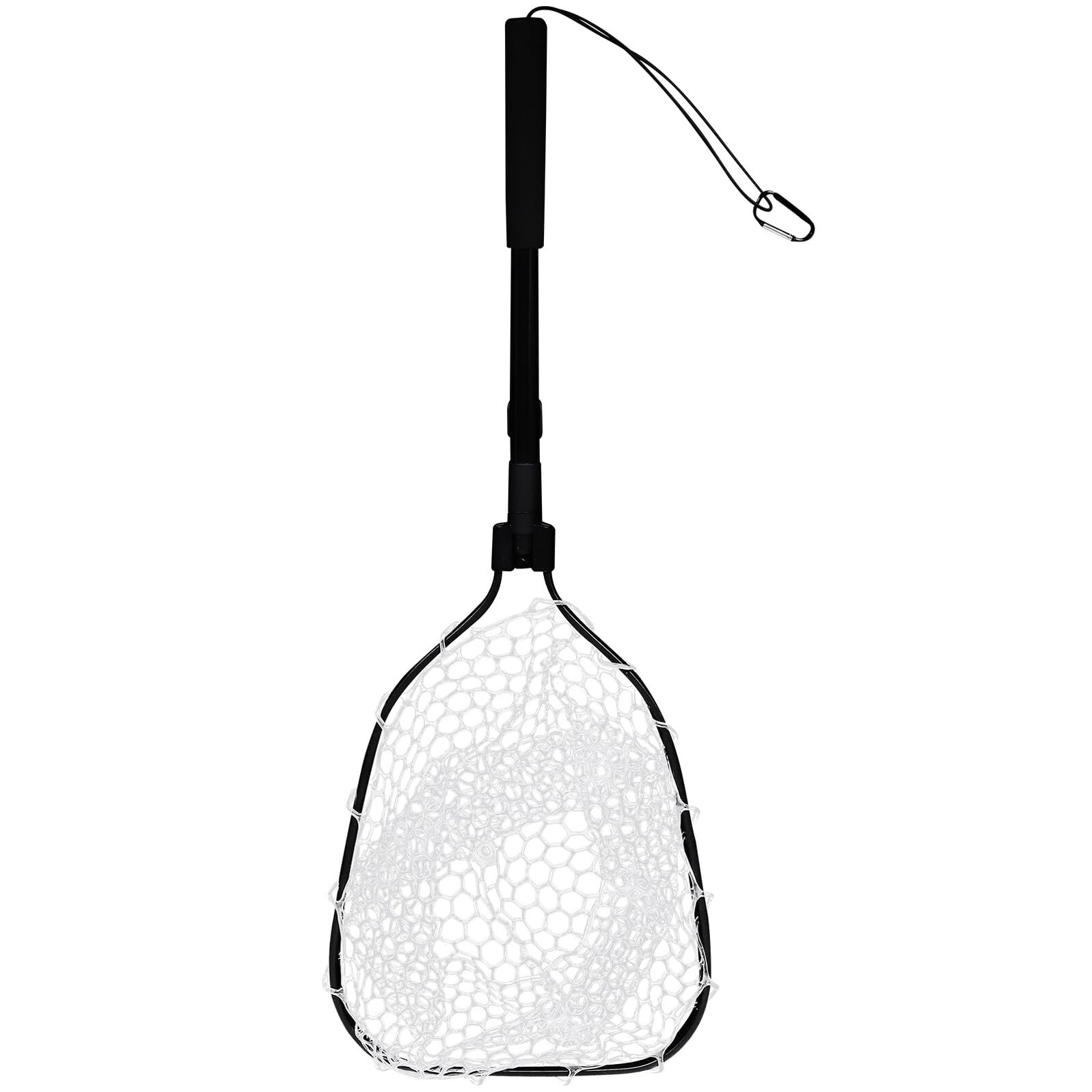 GARVALON Red de Pesca Plegable de Silicona Ligera con Asa de Aleación de Aluminio, Portátil y Compacta para Captura de Peces en Actividades al Aire Libre