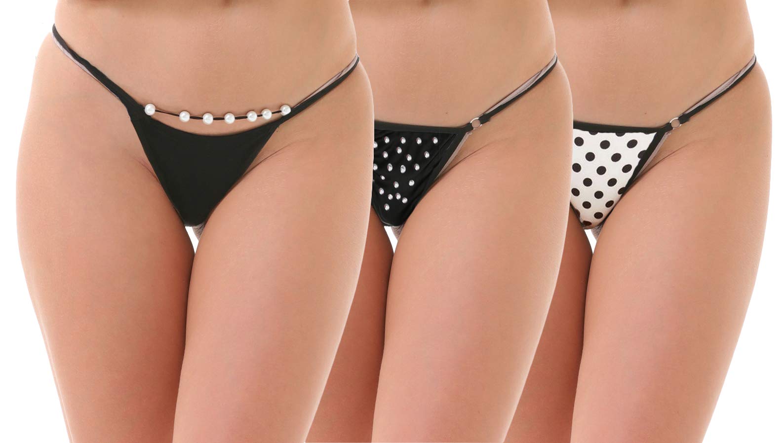 lola dola Poly Lycra Women Ladies Girls G-String Panty (Multi (Set of 3), Free Size) Multicolour-picture-16