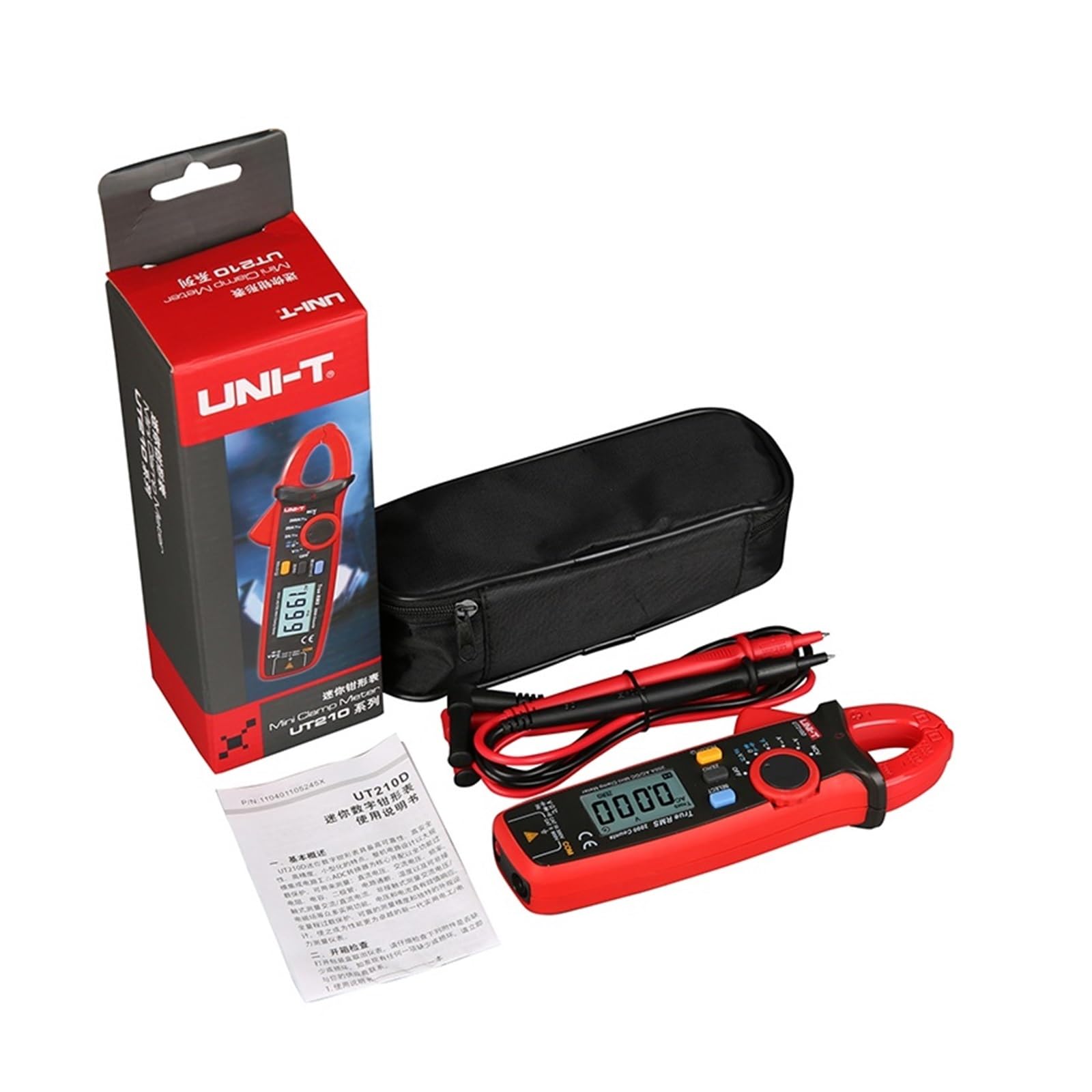 UT210 Series Clamp Meter Digital Multimeter DC/AC Current True RMS Pliers Ammeter High Precision Ohm Voltage Tester(UT210A AC 200A)