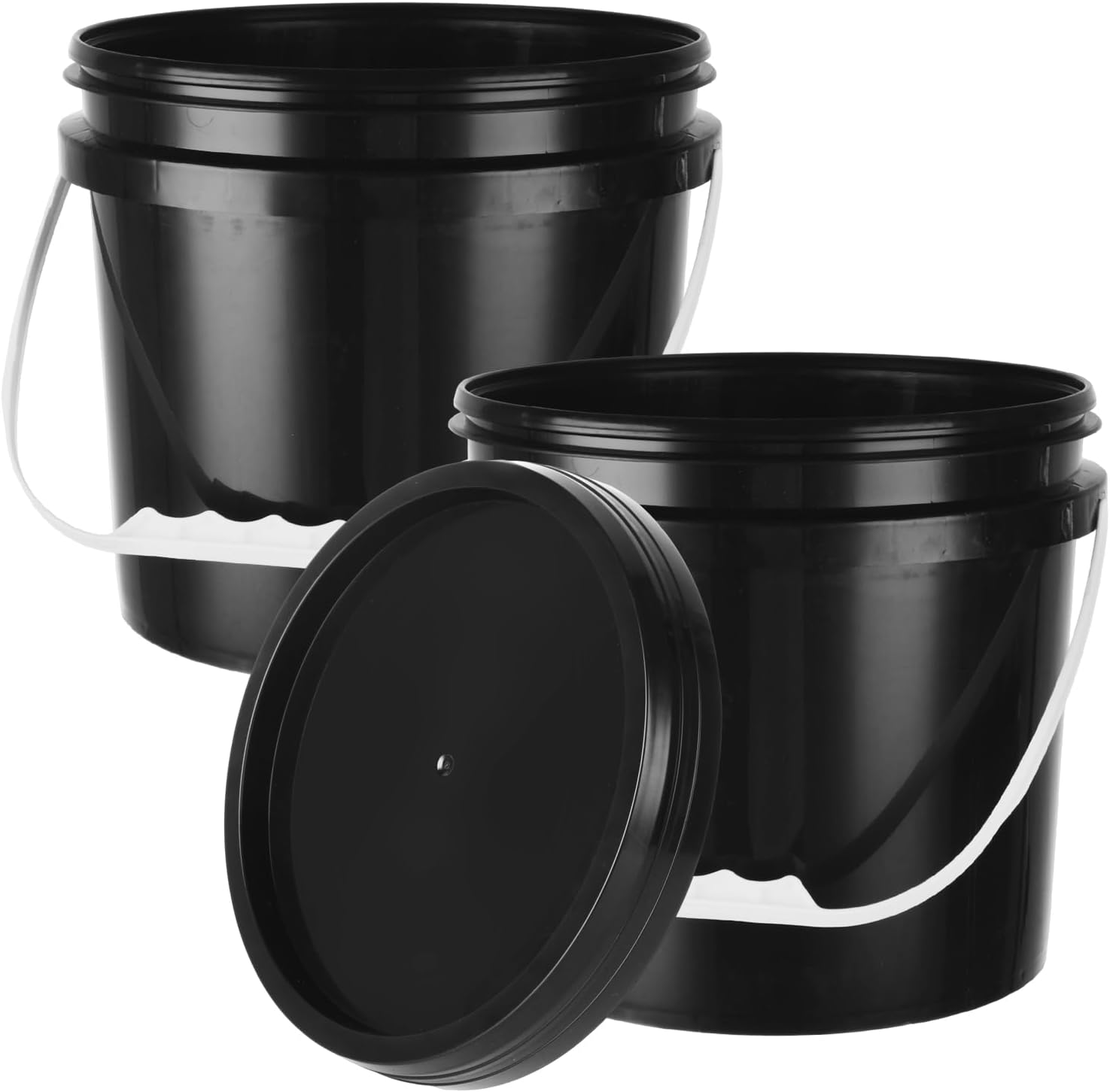 2 Pack Paint Bucket for Painting 1 Gallon Empty Paint Cans with Lids & Handles Paint Storage Containers Plastic Paint Containers 4 Quart Paint Cans with Lids Gal Paint Pail for Leftover Paint