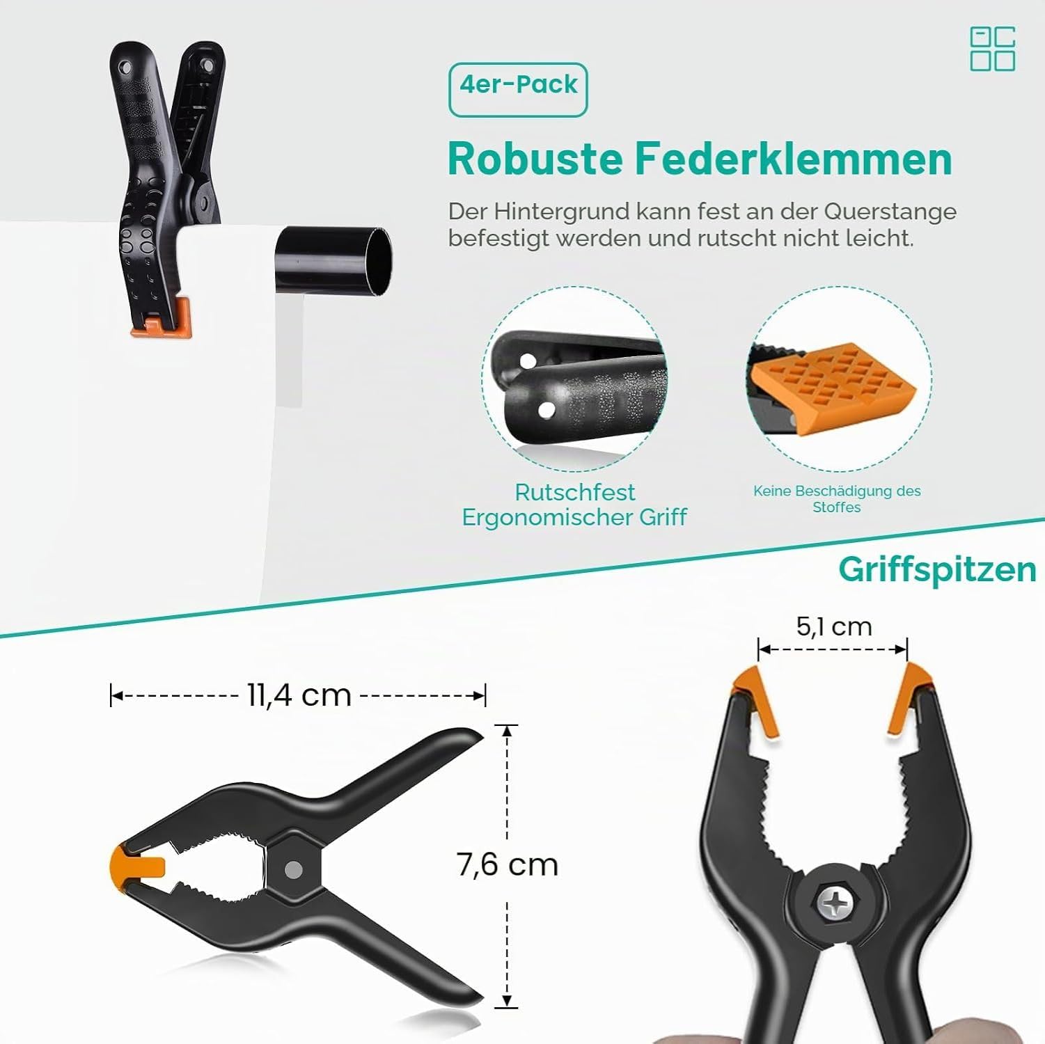 EMART Foto Hintergrund Weiß mit Ständer 2x2m, Weiß Fotohintergrund 1,5x3m