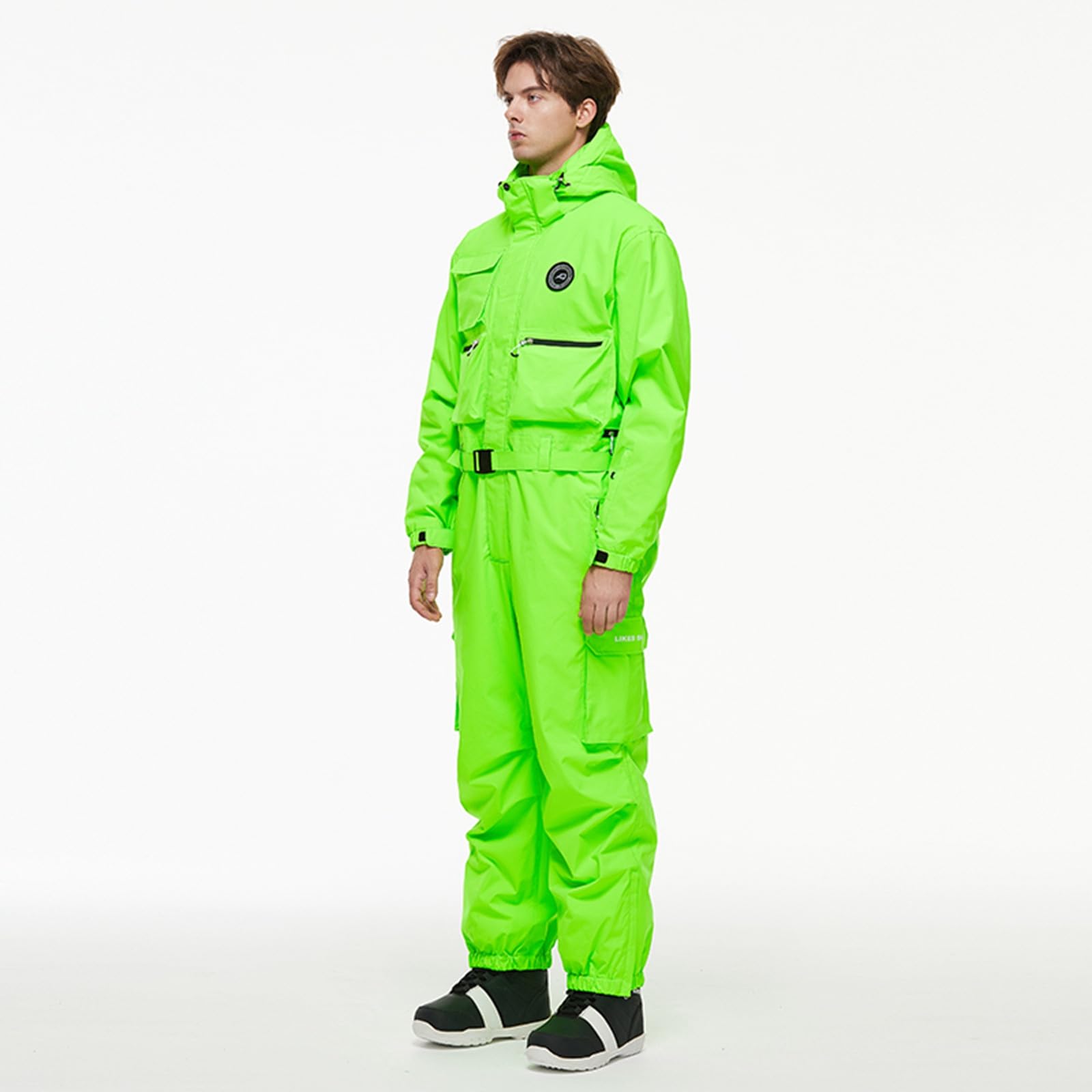 Traje de esquí para hombre, resistente al agua, a prueba de viento, con capucha, traje de esquí, traje de snowboard, traje de esquí de una pieza, mono de esquí aislado