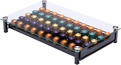 Miniatura 7 de Rice rat Soporte de almacenamiento para cápsulas de café organizador de cajones originalina vidrio templado de cristal 50 cápsulas