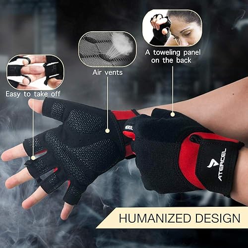 Miniatura 7 de Atercel - Guantes de entrenamiento para hombres y mujeres guantes de ejercicio para levantamiento de pesas ciclismo gimnasio entrenamiento