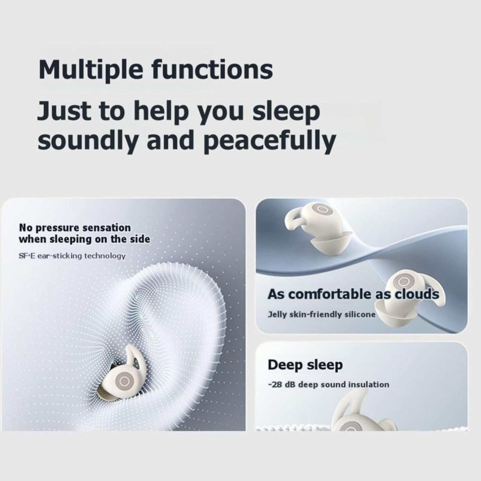 Artevive Bluetooth Moto Earbuds,Tapones para Dormir con Cancelación De Ruido, Auriculares Pequeños E Impermeables, Batería De Larga Duración (Negro)