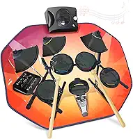Conjunto de Bateria Eletrônica Roll up Drum Set Multiuso à Prova D'água Kit de Bateria Eletrônica Portátil Roll up Drum Practice Pads para Adultos