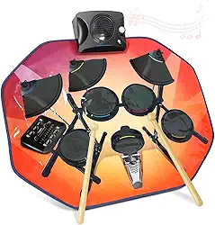 Conjunto de Bateria Eletrônica Roll up Drum Set Multiuso à Prova D'água Kit de Bateria Eletrônica Portátil Roll up Drum Practice Pads para Adultos