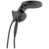 6-Setting HydroRain Premium 2-in-1 Dual Shower Head with ProClean Spray&comma; Matte Black High Pressure Shower Head with Handheld Spray&comma; 1&period;75 GPM Flow Rate&comma; Matte Black 56000-BL25