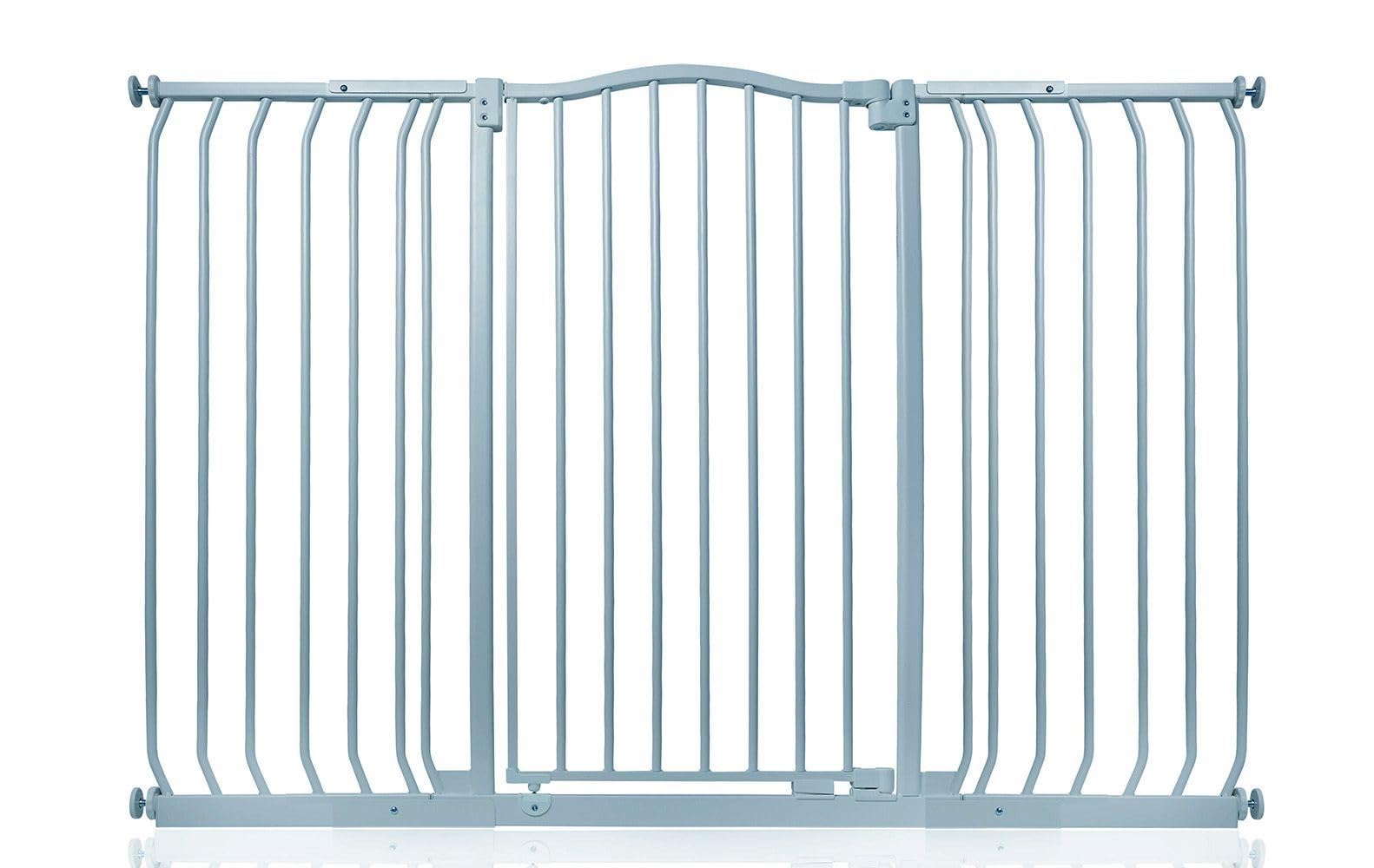 Safetots Matt Grey Extra Tall Curved Top Safety Gate, 143Cm - 152Cm, Extra Tall 100Cm In Height, Pressure Fit Stair Gate, Baby Gate For Doors Hallways And Spaces, Safety Barrier, Easy Installation