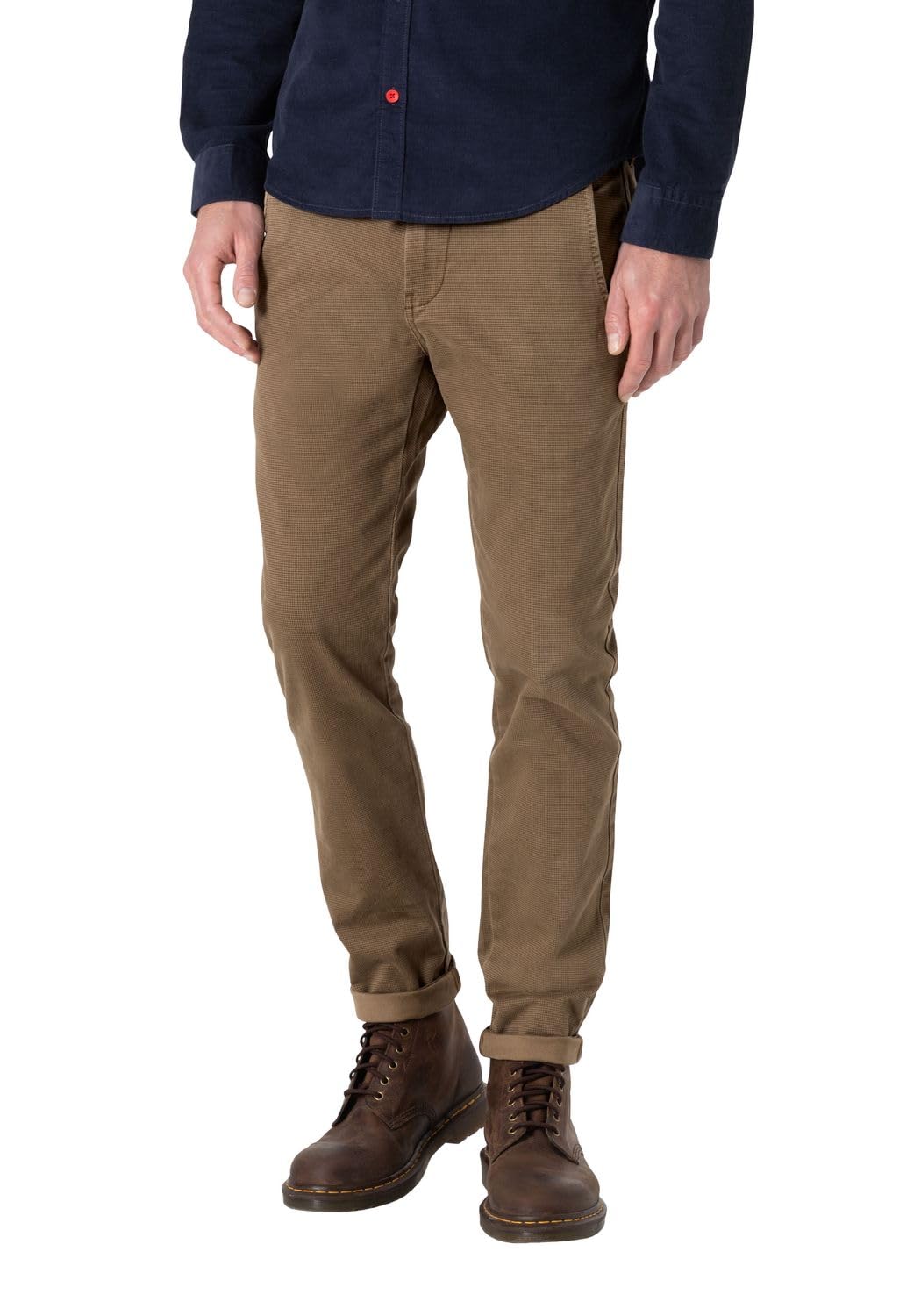 Timezone Herren Chino Hose Slim JANNOTZ - Slim Fit - Braun Grau Grün Baumwolle