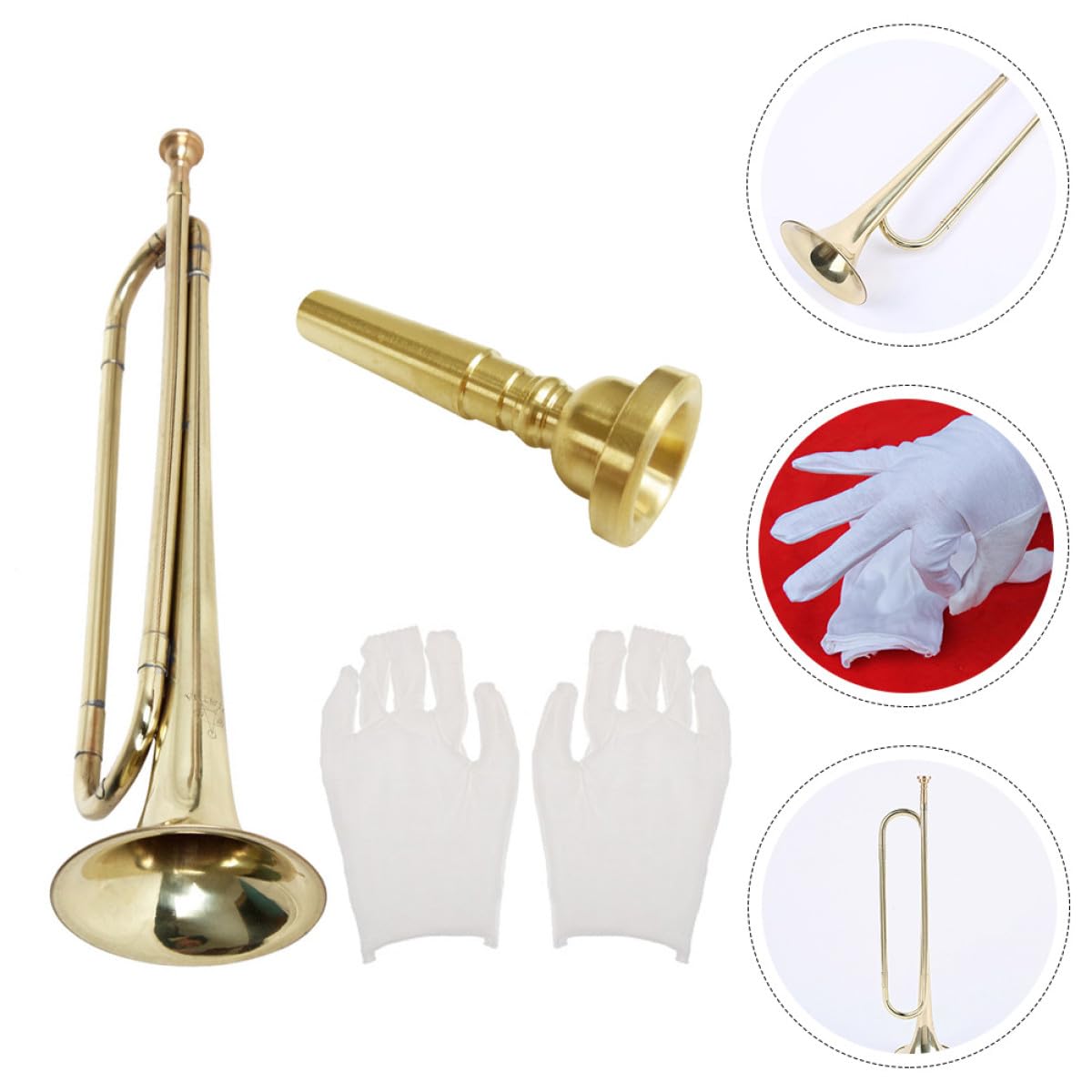Trompeta Educativa de Metal para Jóvenes Instrumento Musical de Viento Ligero Juguete Musical Preescolar Regalo para Alumnos y Decoración