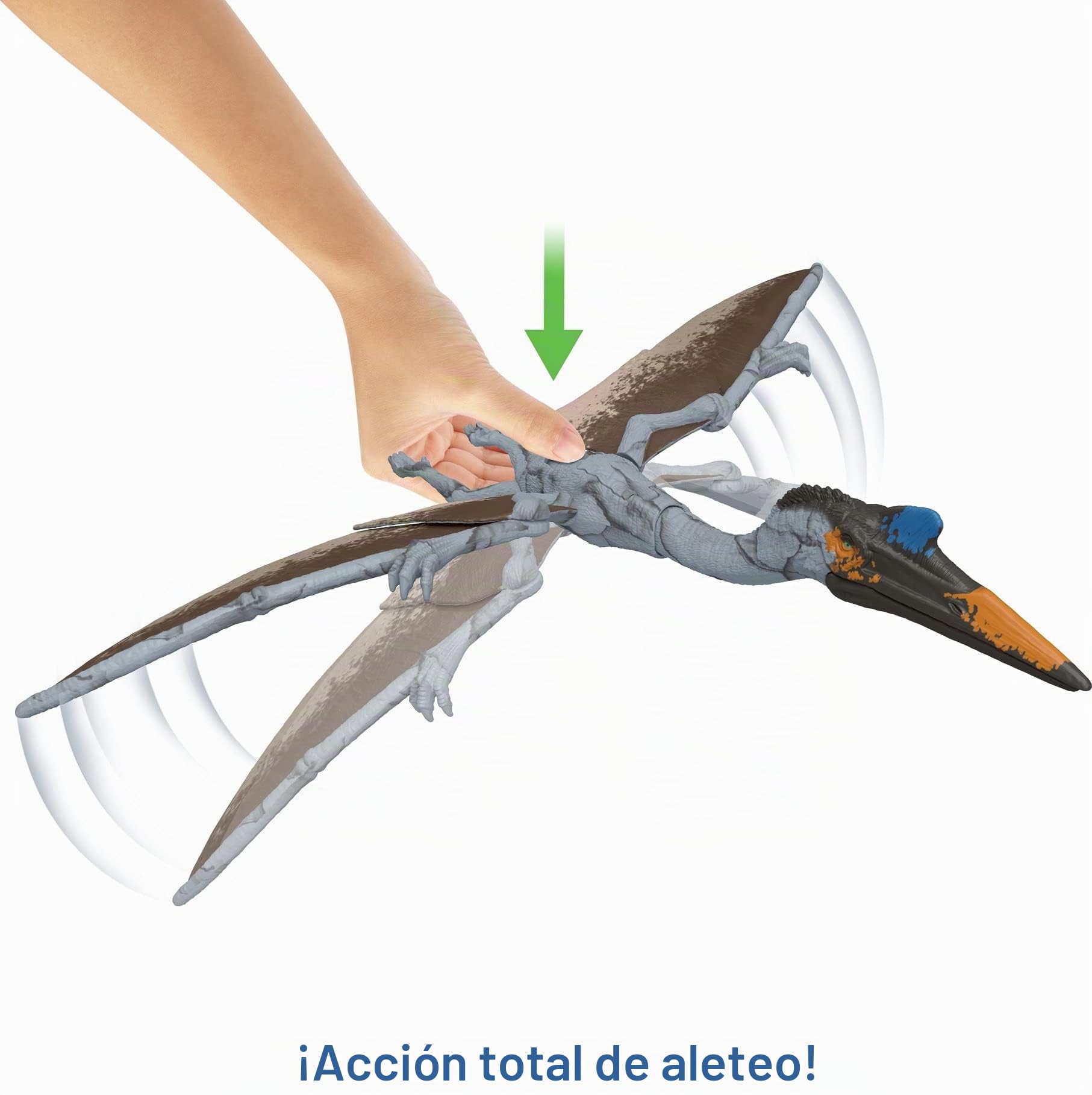 Jurassic World Quetzalcoatlus gran acción, dinosaurio de juguete articulado, regalo para niños +4 años (Mattel HDX48)