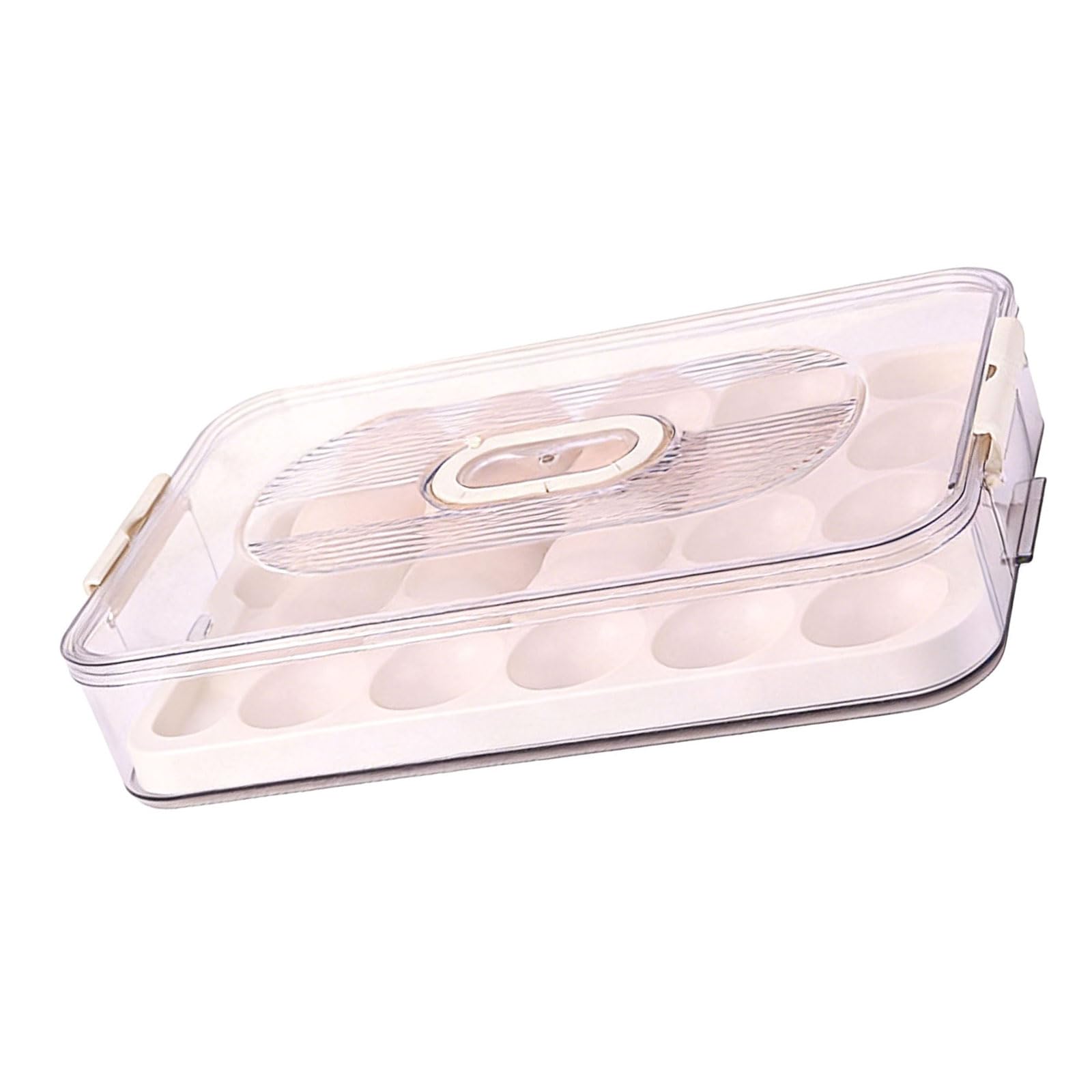 Stackable Refrigerator Eggs Organizers with Handles and Latches Keep Secure During Travel Tray with Lid Portable Carriers