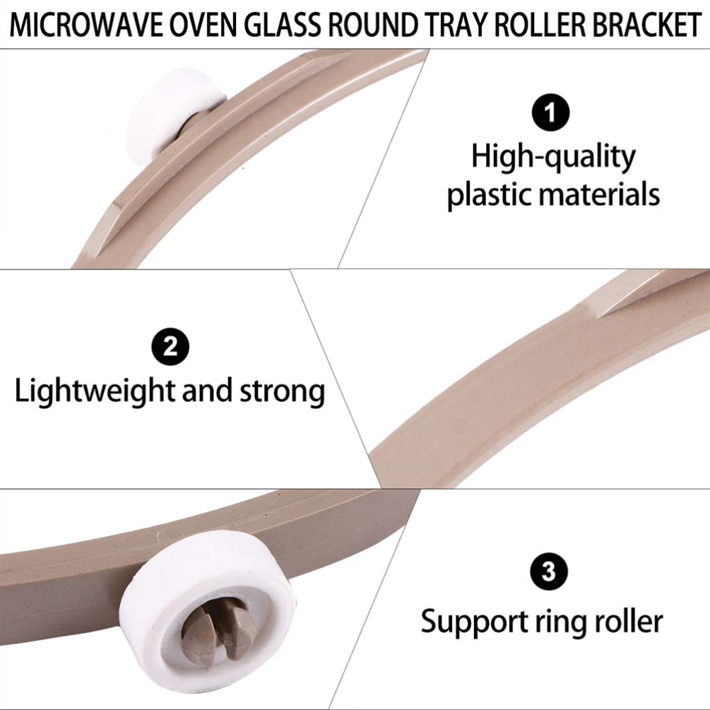 Cabilock Microwave Turntable Ring Plastic Support 3-Wheel Rotation Balance Easy to Install Accessory