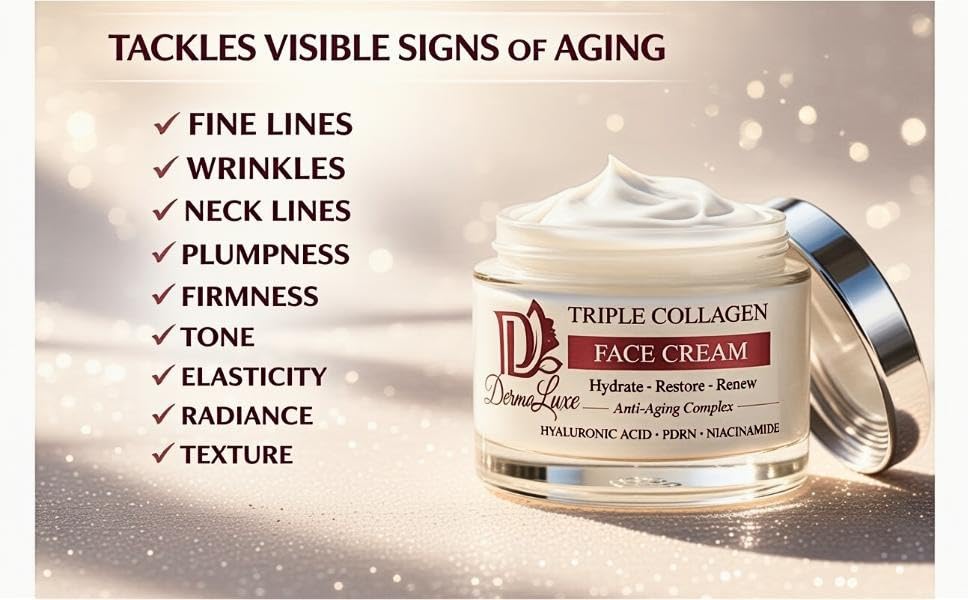 Science-Backed Anti-Aging Face Cream—Radiant Glass Skin K-Beauty, Triple Collagen + Hyaluronic Acid + PDRN Salmon DNA for Visible Firming & Deep Wrinkle Smoothing | Lightweight & Non-Greasy, 1.7 oz - Image 2