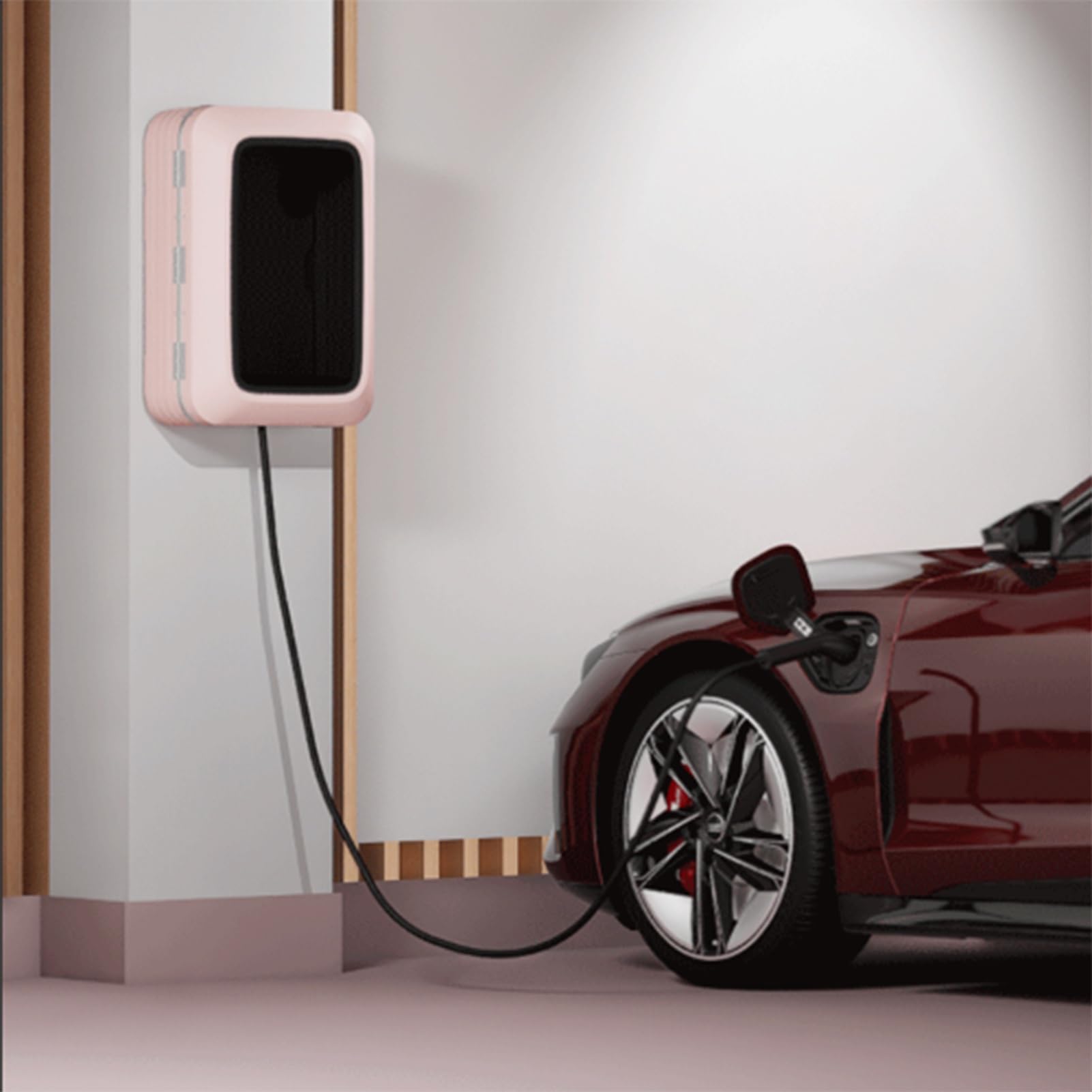 Soporte de pared para cargadores de vehículos eléctricos - Almacenamiento de cables con cerradura para la mayoría de los cargadores de vehículos eléctricos - Diseño mejorado para una organización se