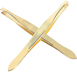 FRCOLOR 2pcs Eyebrow Tweezers Slanted Pointy Tweezers Slant Tip Tweezers Facial Tweezers Eye Brow Shaping Kit Set Beauty Eyebrow Tweezer Facial Eyebrow Tweezers Men Brow Tweezers