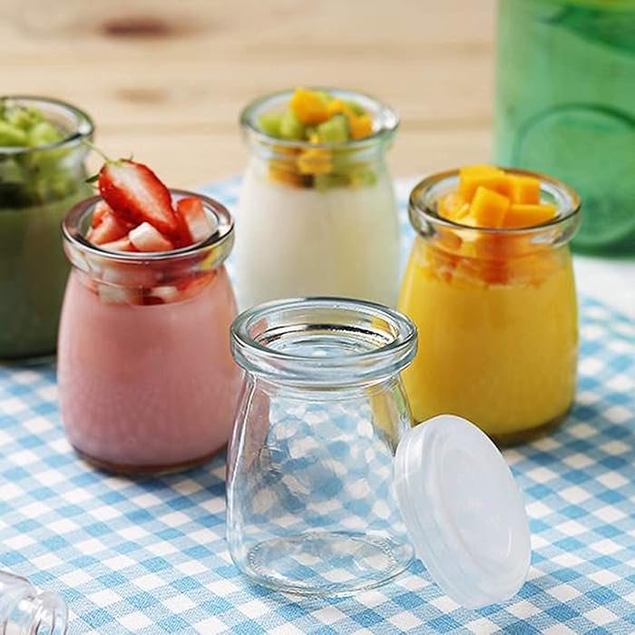 Buy SKYBORN Born To Fly Glass Jars with Lids Yogurt Jars Pudding Jar