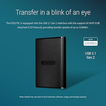 【新品未開封】Transcend SSD 1TB USB3.1 Amazon.com: Transcend 1TB External SSD, Up to 1,050MB/s