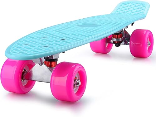 Mini Cruiser - Monopatín retro de 23 pulgadas para niños, jóvenes, principiantes, patinetas para niños de 6 a 12 años, cubierta antideslizante de