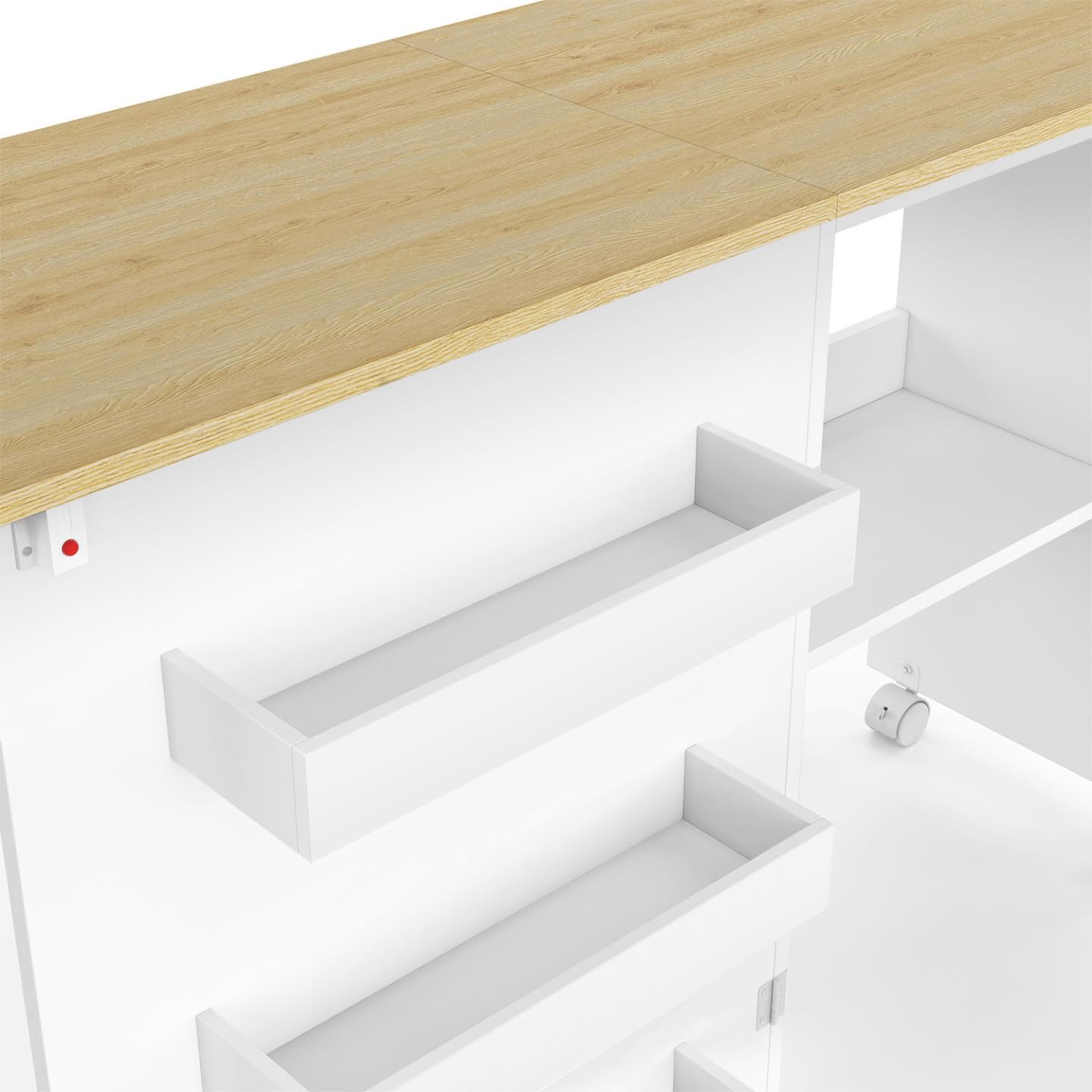 IDMarket - Table de couture pliable à roulettes meuble pour machine à coudre avec 4 étagères