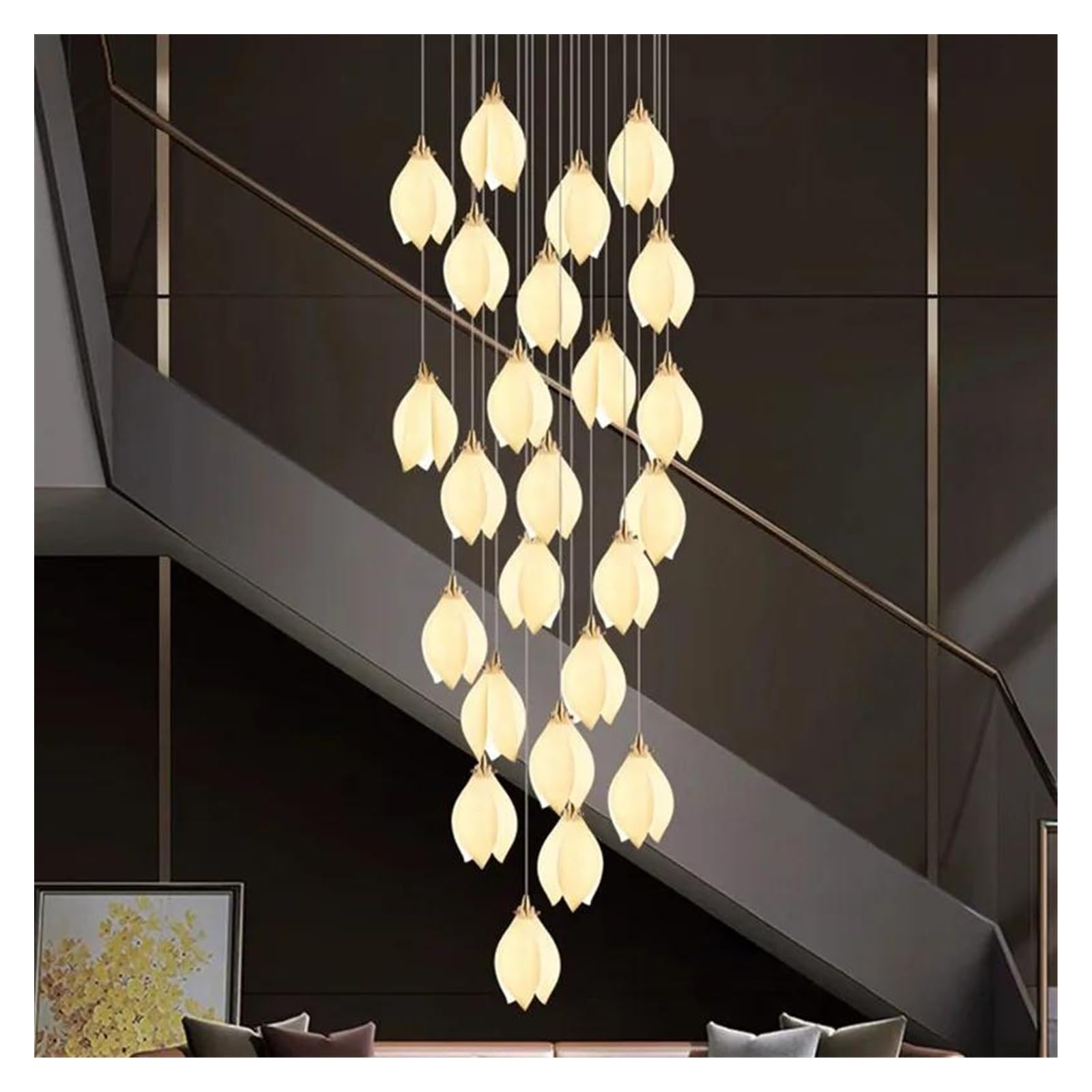 Genérico Lámpara colgante, Decoración nórdica for el hogar, lámpara de araña for escaleras, luces colgantes for sala estar y comedor, luz techo, iluminación interior(36-heads)
