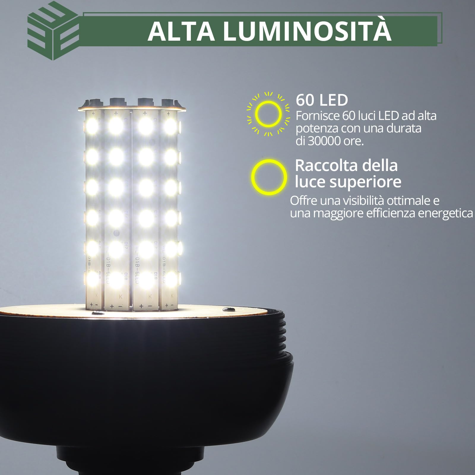 EYPINS 2 Pezzi 60 LED Luce Stroboscopica per Auto,3 Modalità di Illuminazione,Luce Lampeggiante per Trattore Camion Furgone,Ambra,Antipolvere e Impermeabile