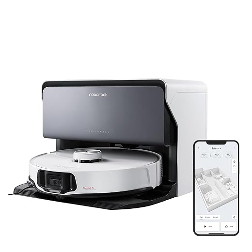 roborock S8 MaxV Ultra with Refill & Drainage System Robot Vacuum and Mop, FlexiArm Design, Auto Mop Washing&Drying, 10000Pa Suction, Obstacle Avoidance, 20mm Auto Mop Lifting, Smart Dirt Detection