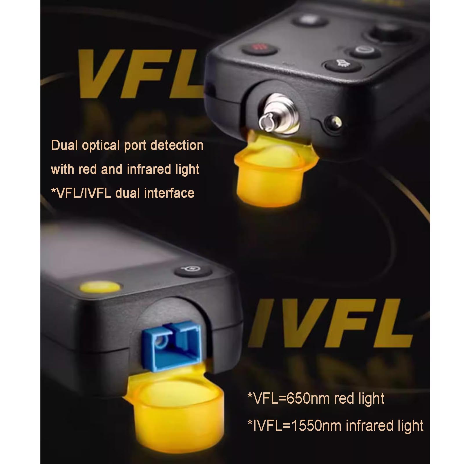 Localizador visual de fallos de fibra, detector óptico de fallos de 20 km, pantalla gráfica, puerto dual, para pruebas de red